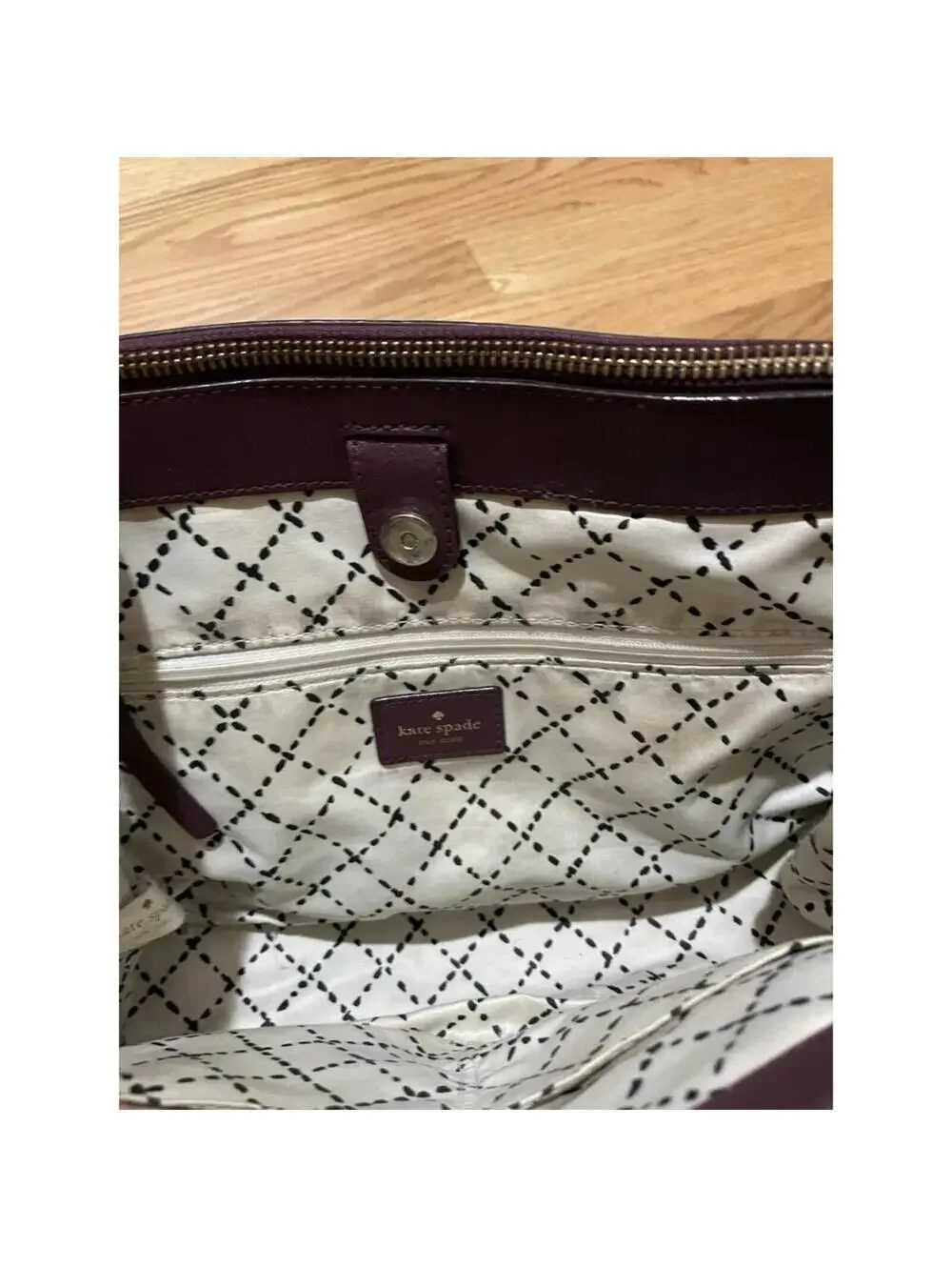 Kate Spade New York Purple Leather Small Tote Bag Purse
